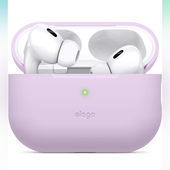 Silicone Protective Case Cover Compatible with Apple AirPods Pro 2nd [Lavender] - Picture 2 of 7